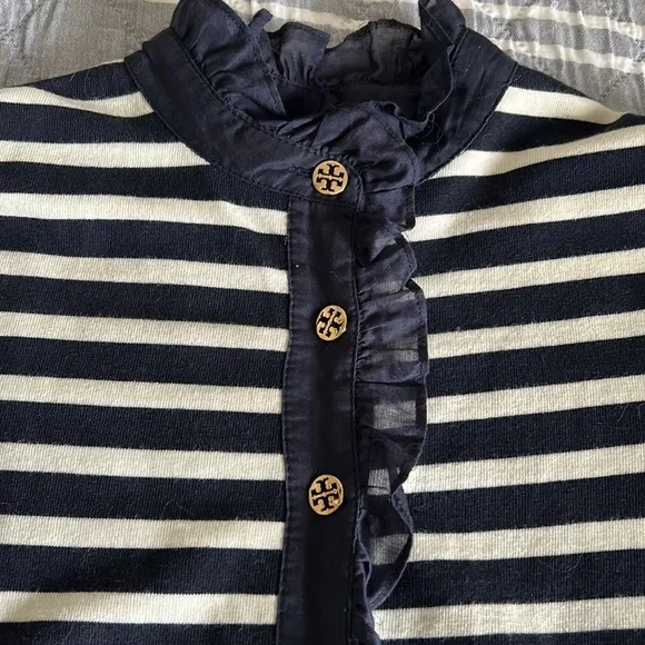 Tory Burch stripe t-shirt dress navy white 🎇♥️💙XS - Picture 5 of 6